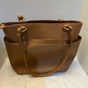 Ella Simone Tan Leather Tote Bag